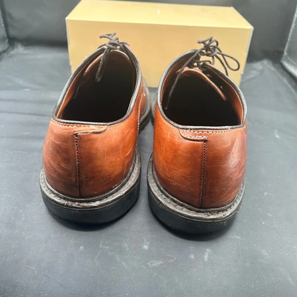 Allen Edmonds Malone Men 10 D Cognac Brown Leather Split Toe Derby Shoes‎ 8888